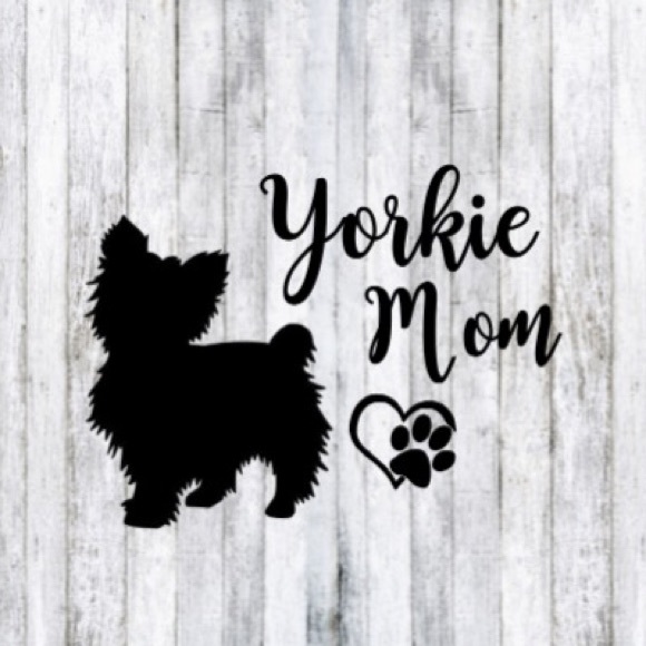 Yorkie Mom Dog Car Decal Heart Paw Sticker Decal - Picture 3 of 3